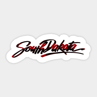 South Dakota Buffalo Plaid Vintage License Plate Design Sticker